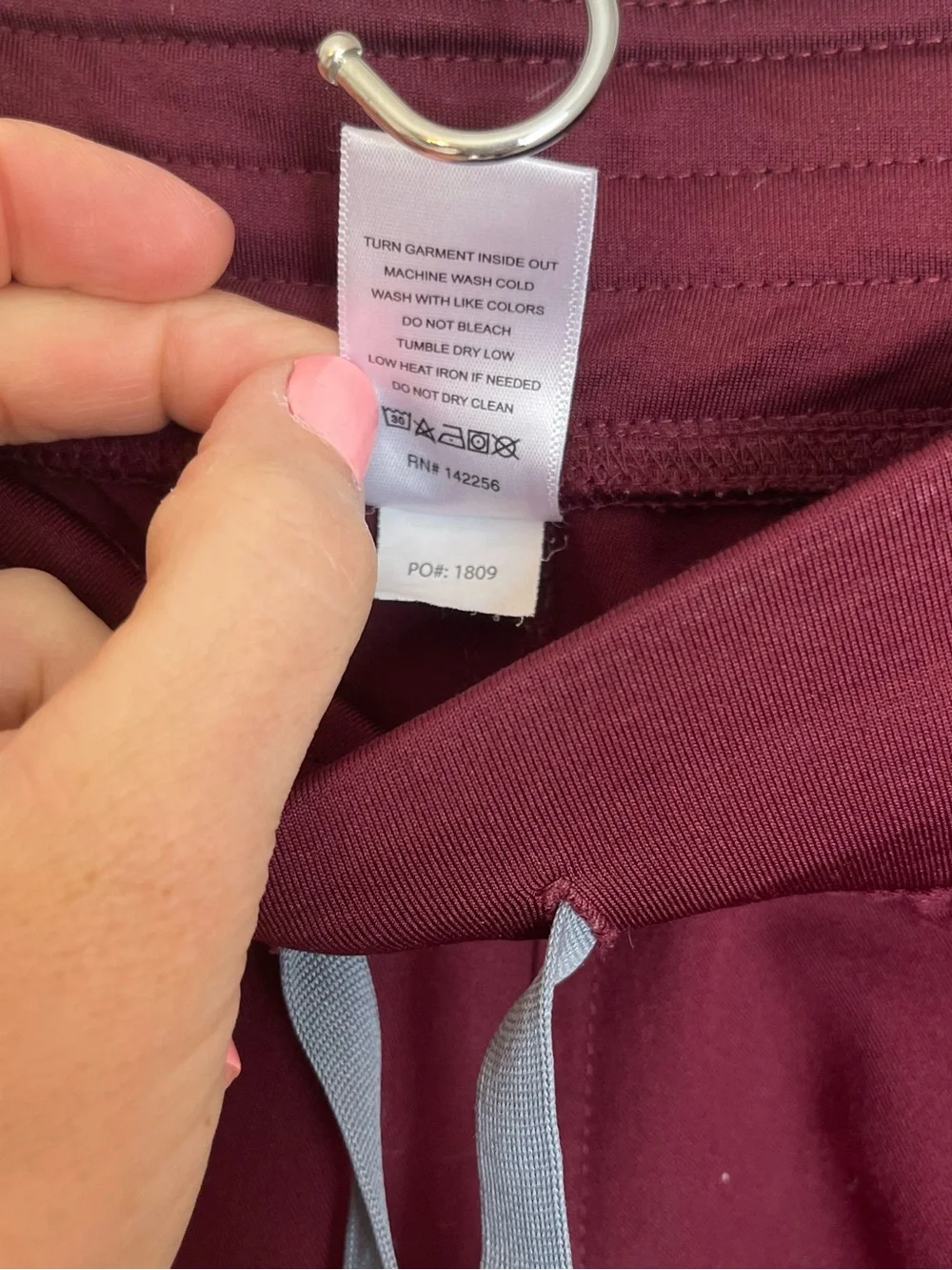 Figs Burgundy Pisco Basic Scrub Pants Size L 066